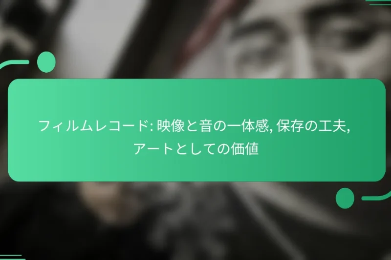 フィルムレコード: 映像と音の一体感, 保存の工夫, アートとしての価値