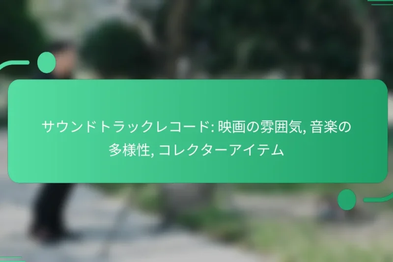 サウンドトラックレコード: 映画の雰囲気, 音楽の多様性, コレクターアイテム