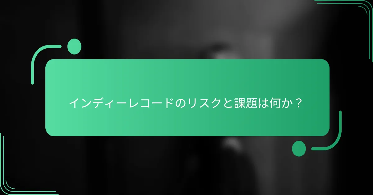 インディーレコードのリスクと課題は何か?