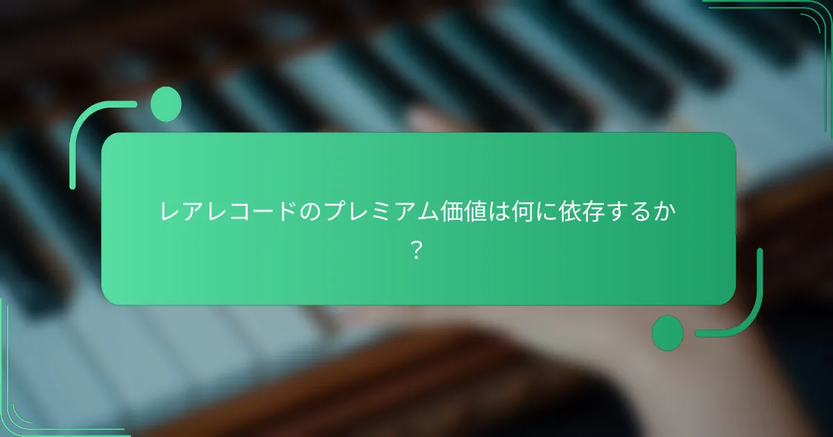 レアレコードのプレミアム価値は何に依存するか?